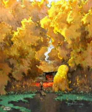 秋の池 ベトナム アジア Oil Paintings